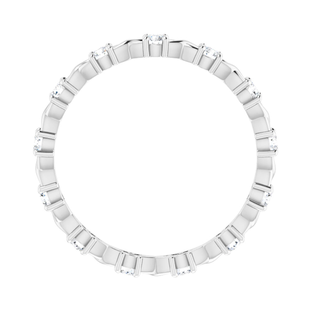 Alternate view of the 2mm 14K White Gold 3/8 CTW Diamond Eternity Band by The Black Bow Jewelry Co.