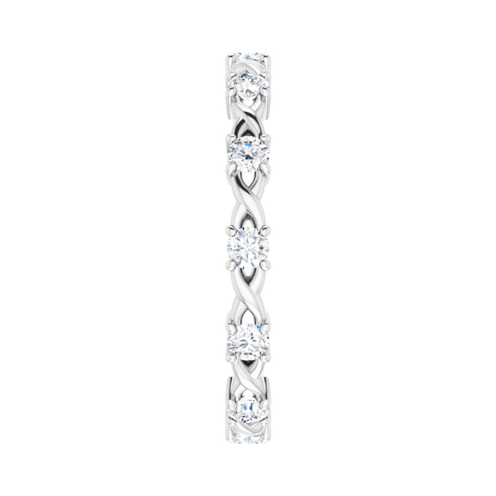 Alternate view of the 2mm 14K White Gold 3/8 CTW Diamond Eternity Band by The Black Bow Jewelry Co.