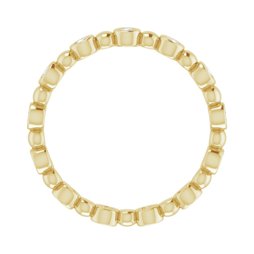 Alternate view of the 3.25mm 14K Yellow Gold 1/4 CTW Diamond Bezel Set Eternity Band by The Black Bow Jewelry Co.