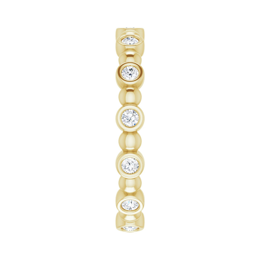 Alternate view of the 3.25mm 14K Yellow Gold 1/4 CTW Diamond Bezel Set Eternity Band, Size 5 by The Black Bow Jewelry Co.