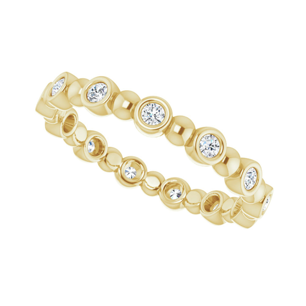 Alternate view of the 3.25mm 14K Yellow Gold 1/4 CTW Diamond Bezel Set Eternity Band, Size 5 by The Black Bow Jewelry Co.