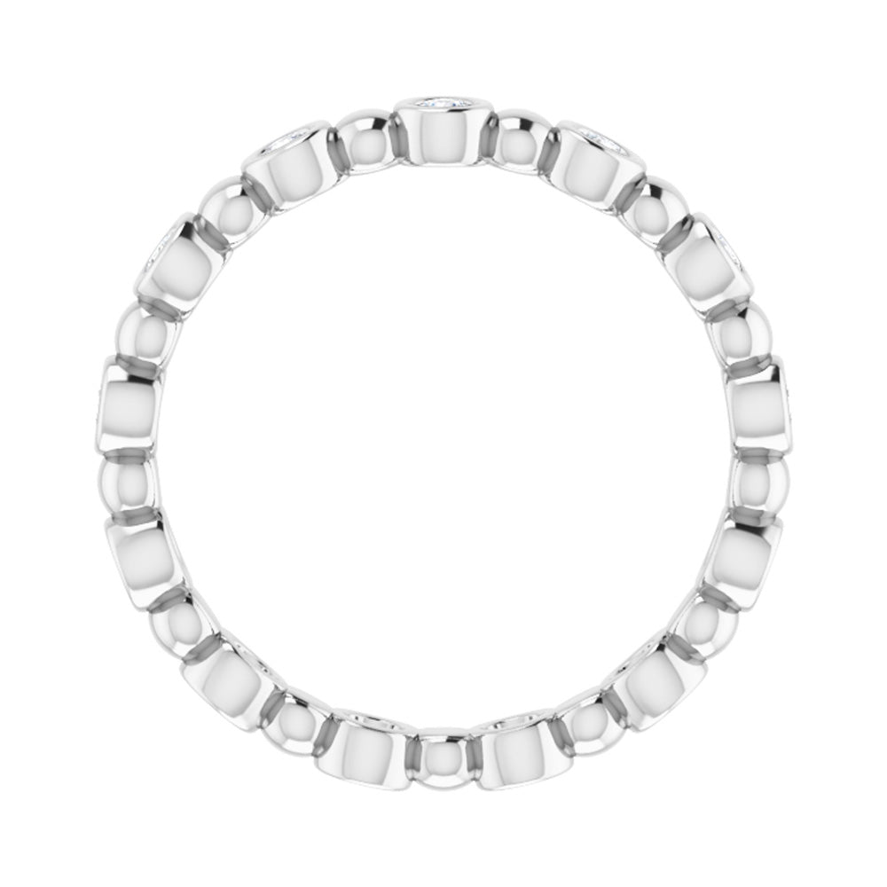 Alternate view of the 3.25mm 14K White Gold 1/4 CTW Diamond Bezel Set Eternity Band by The Black Bow Jewelry Co.