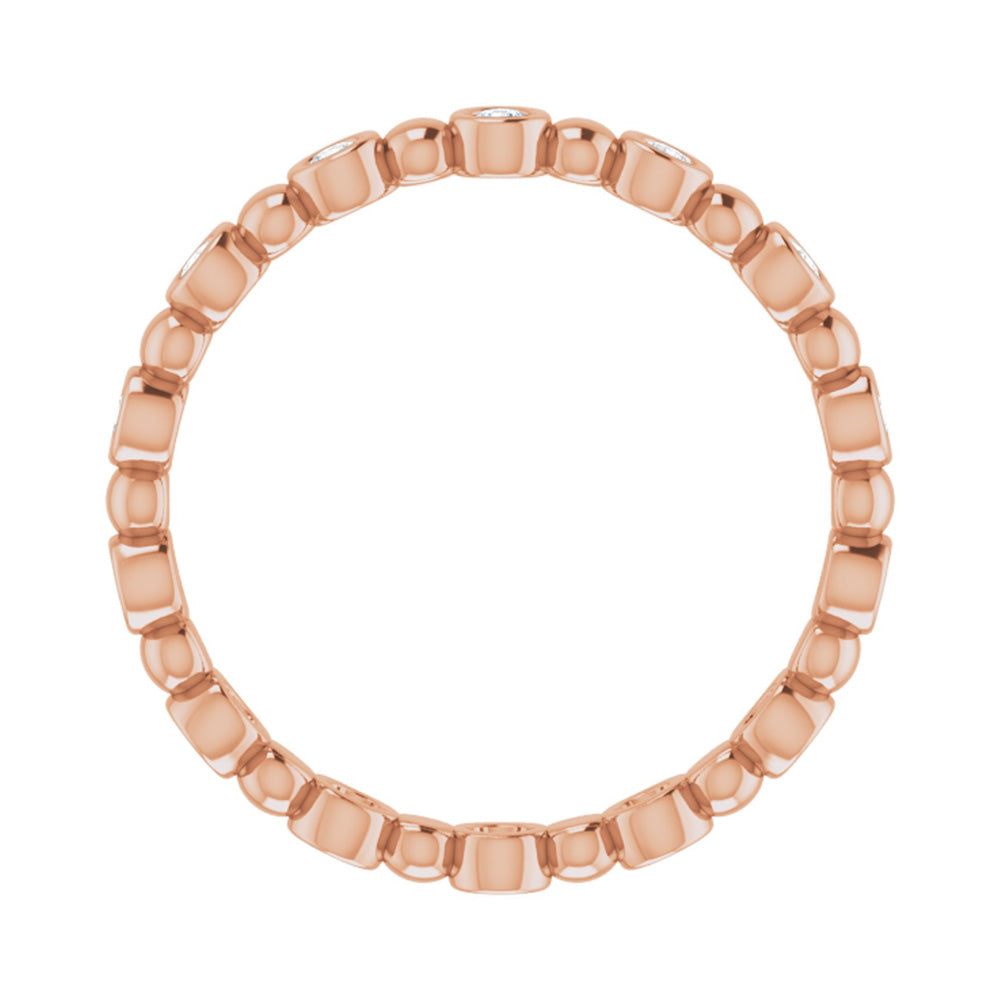 Alternate view of the 3.25mm 14K Rose Gold 1/4 CTW Diamond Bezel Set Eternity Band by The Black Bow Jewelry Co.