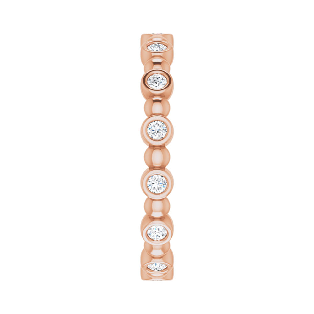 Alternate view of the 3.25mm 14K Rose Gold 1/4 CTW Diamond Bezel Set Eternity Band, Size 5 by The Black Bow Jewelry Co.