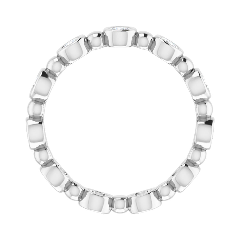 Alternate view of the 3.5mm 14K White Gold 1/2 CTW Diamond Bezel Set Eternity Band by The Black Bow Jewelry Co.