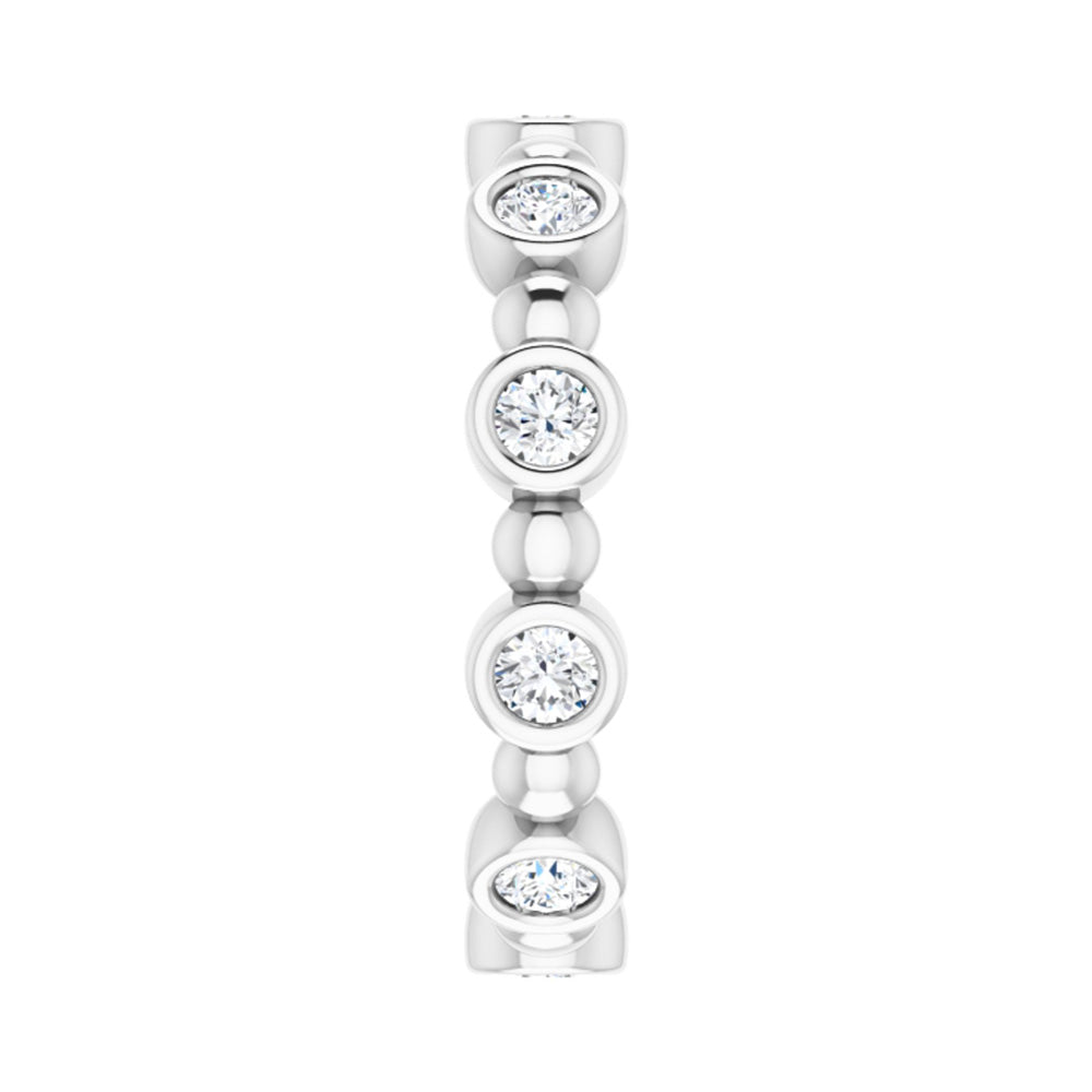 Alternate view of the 3.5mm 14K White Gold 1/2 CTW Diamond Bezel Set Eternity Band by The Black Bow Jewelry Co.