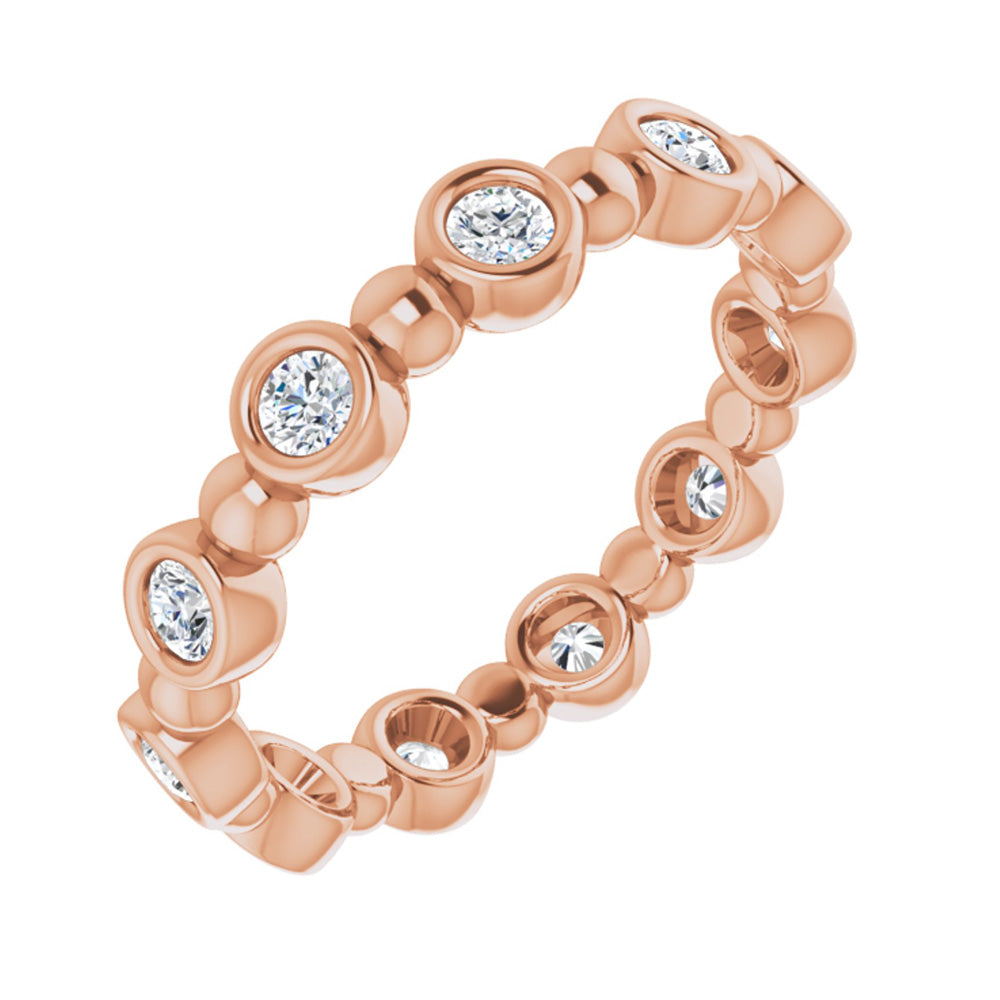 3.5mm 14K Rose Gold 1/2 CTW Diamond Bezel Set Eternity Band, Item R11301 by The Black Bow Jewelry Co.