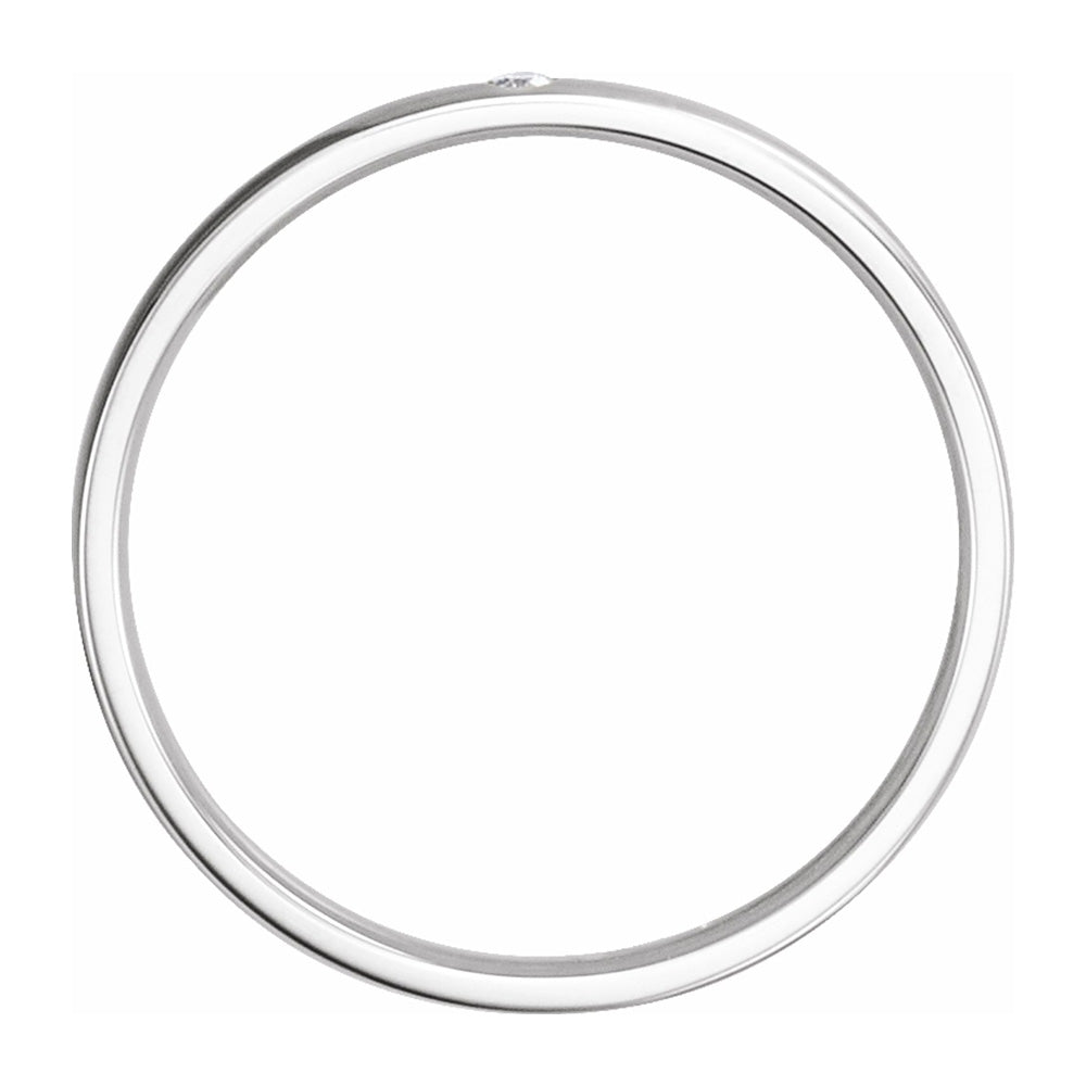 Alternate view of the 2.5mm 14k White Gold .02 CT Diamond Half Round Comfort Fit Band by The Black Bow Jewelry Co.