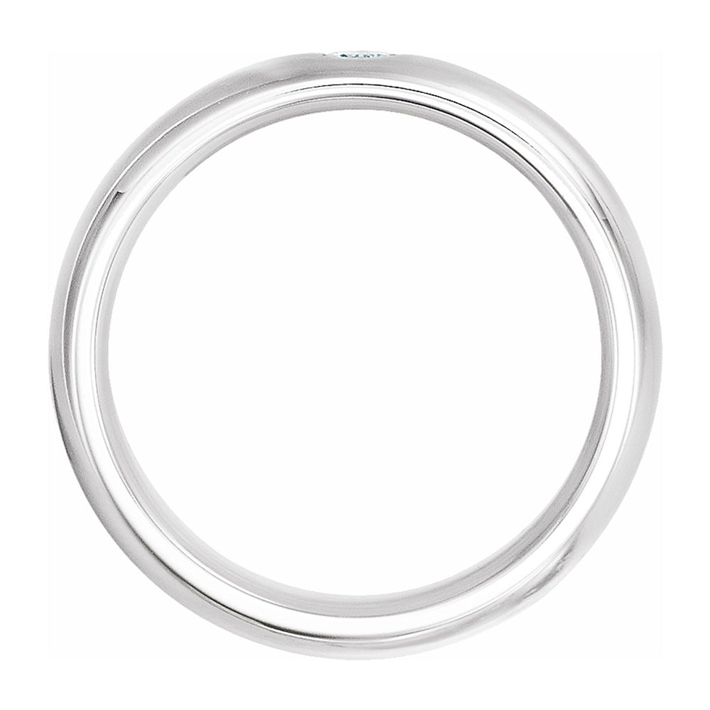 Alternate view of the 4mm 14k White Gold .06 CT Diamond Half Round Comfort Fit Band by The Black Bow Jewelry Co.