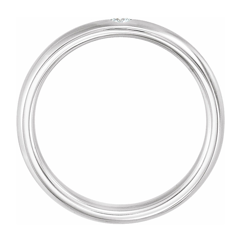 Alternate view of the 6mm 14k White Gold 1/10 CT Diamond Half Round Comfort Fit Band by The Black Bow Jewelry Co.