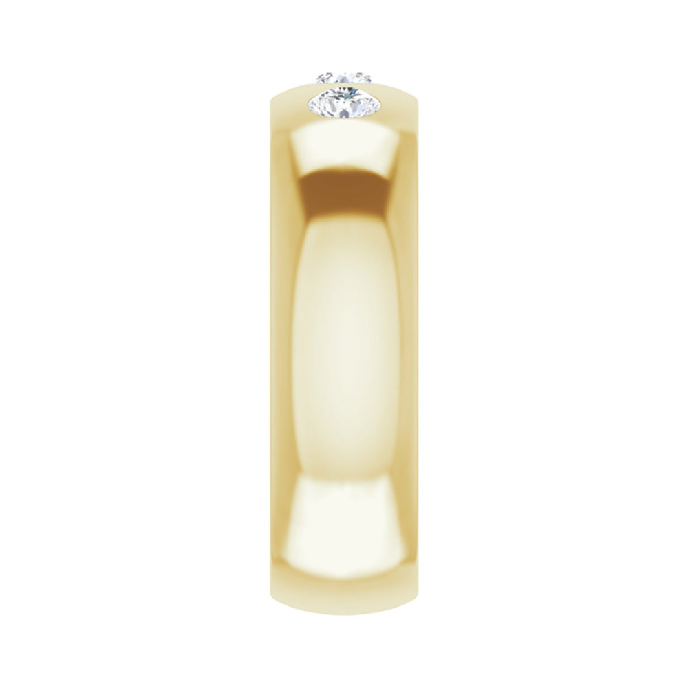 Alternate view of the 6mm 14k Yellow Gold 1/3 Ctw Diamond 3 Stone Comfort Fit Band, Size 5 by The Black Bow Jewelry Co.