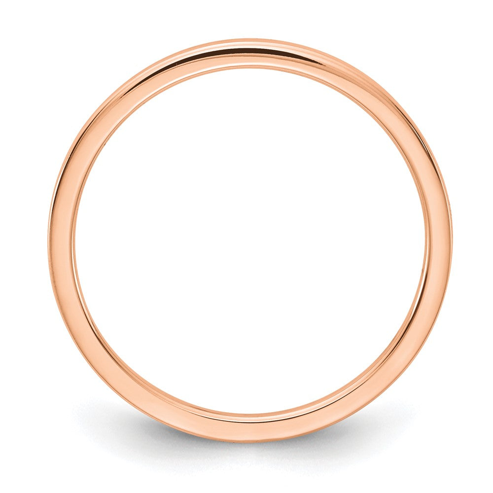 Alternate view of the 1.2mm 10k Rose Gold Polished Flat Stackable Band by The Black Bow Jewelry Co.