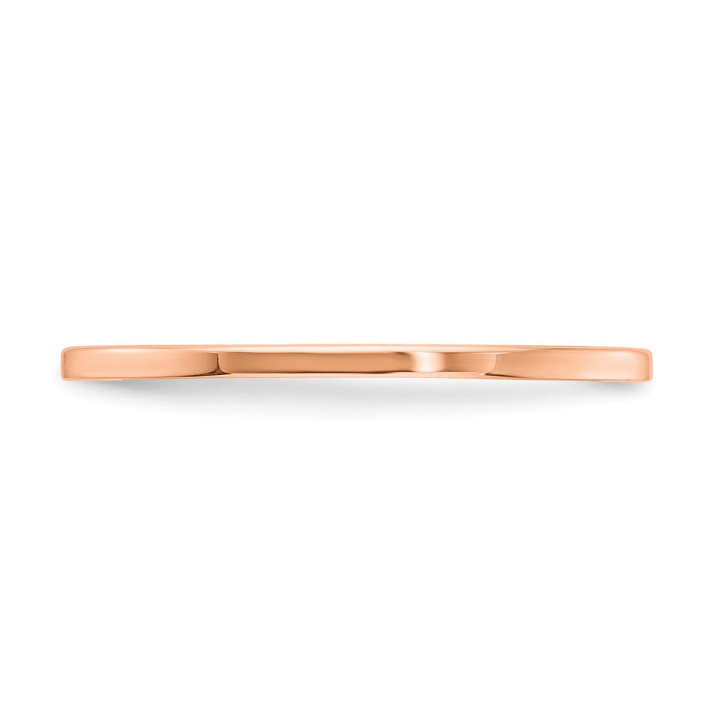 Alternate view of the 1.2mm 10k Rose Gold Polished Flat Stackable Band, Size 4.5 by The Black Bow Jewelry Co.