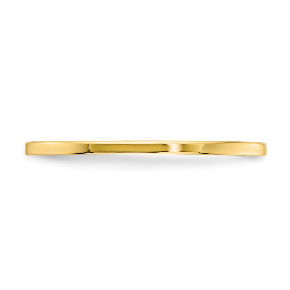 Alternate view of the 1.2mm 10k Yellow Gold Polished Flat Stackable Band by The Black Bow Jewelry Co.