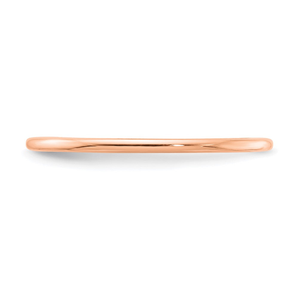 Alternate view of the 1.2mm 10k Rose Gold Polished Half Round Stackable Band by The Black Bow Jewelry Co.