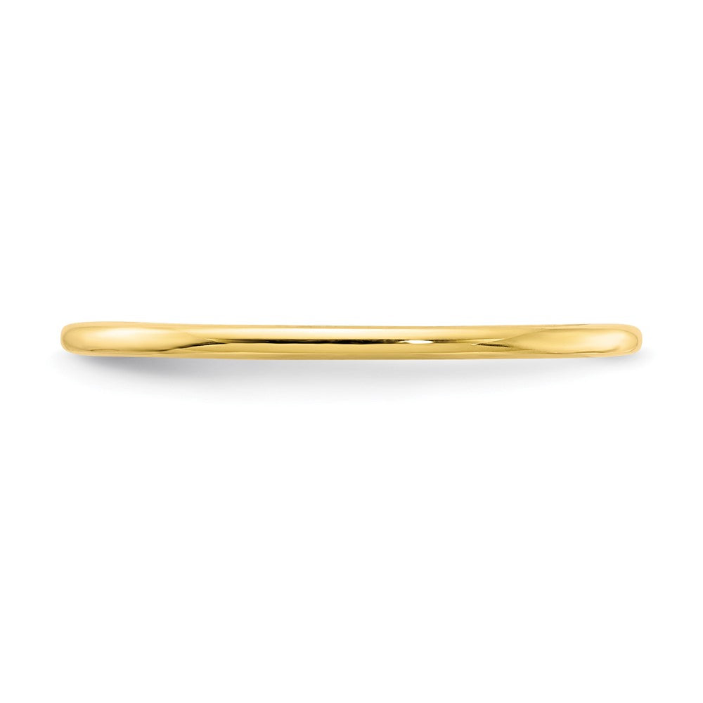 Alternate view of the 1.2mm 10k Yellow Gold Polished Half Round Stackable Band by The Black Bow Jewelry Co.