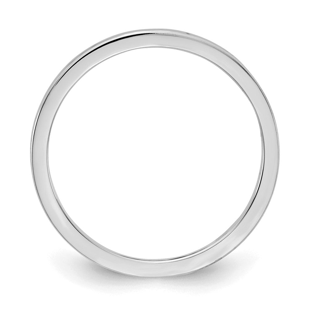 Alternate view of the 1.2mm 10k White Gold Crisscross Flat Stackable Band by The Black Bow Jewelry Co.