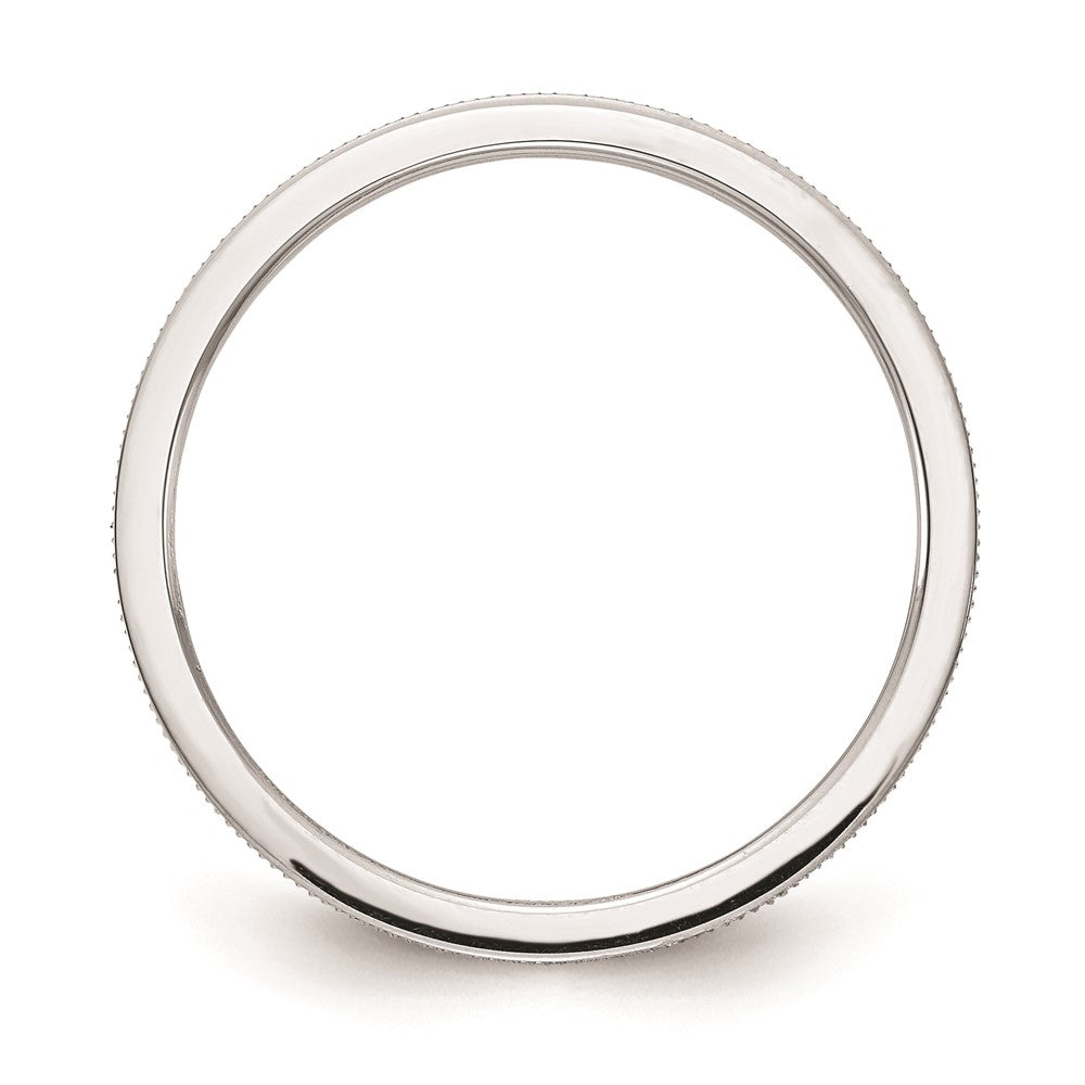 Alternate view of the 1.2mm 10k White Gold Grooved Pattern Stackable Band by The Black Bow Jewelry Co.