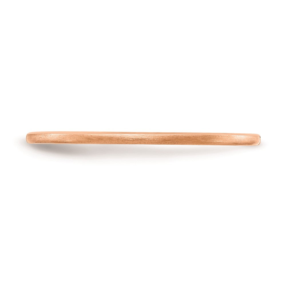 Alternate view of the 1.2mm 10k Rose Gold Half Round Satin Stackable Band by The Black Bow Jewelry Co.