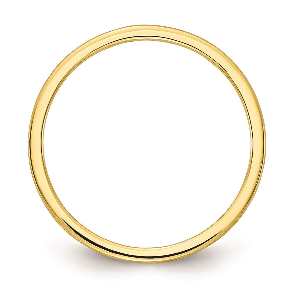 Alternate view of the 1.2mm 10k Yellow Gold Half Round Satin Stackable Band by The Black Bow Jewelry Co.