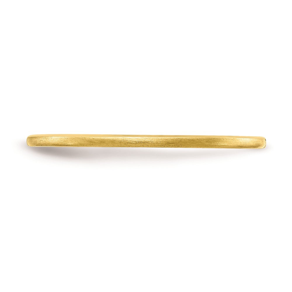 Alternate view of the 1.2mm 10k Yellow Gold Half Round Satin Stackable Band by The Black Bow Jewelry Co.