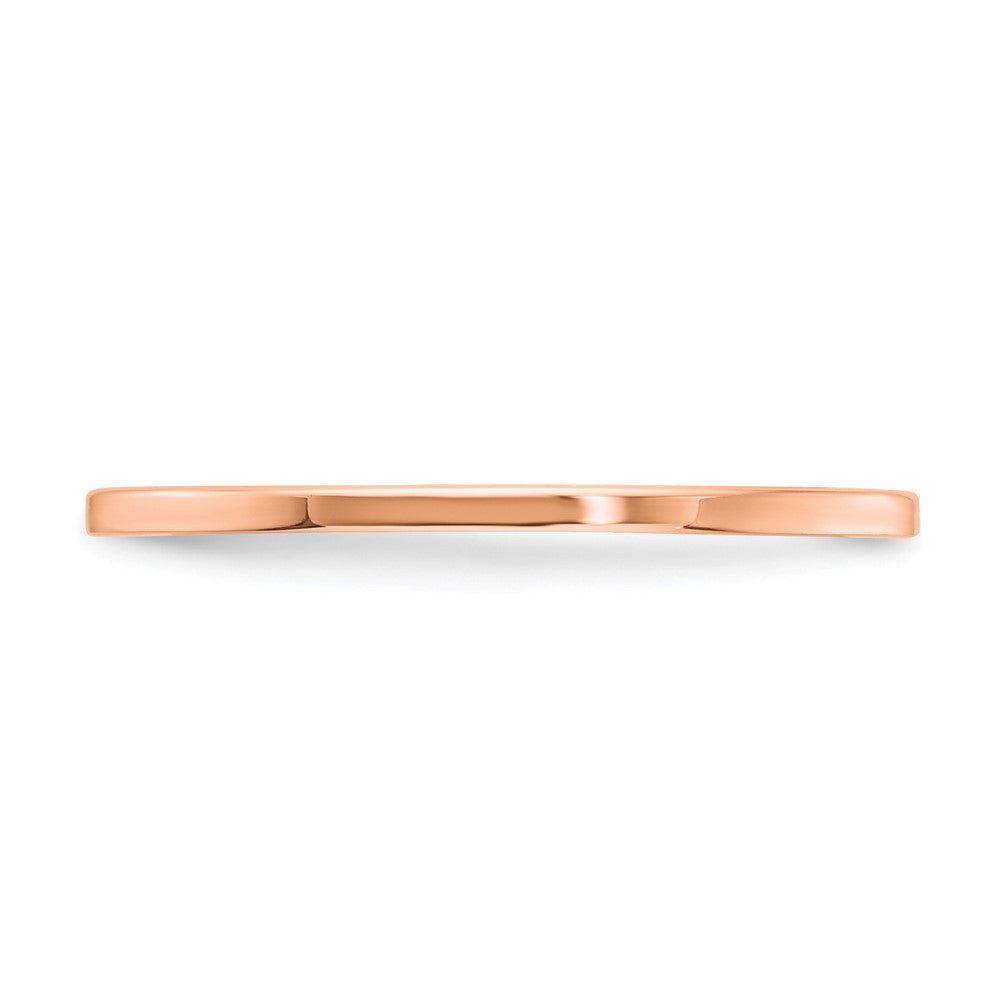 Alternate view of the 1.2mm 14k Rose Gold Polished Flat Stackable Band, Size 4.5 by The Black Bow Jewelry Co.