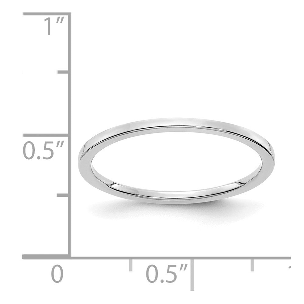 Alternate view of the 1.2mm 14k White Gold Polished Flat Stackable Band by The Black Bow Jewelry Co.