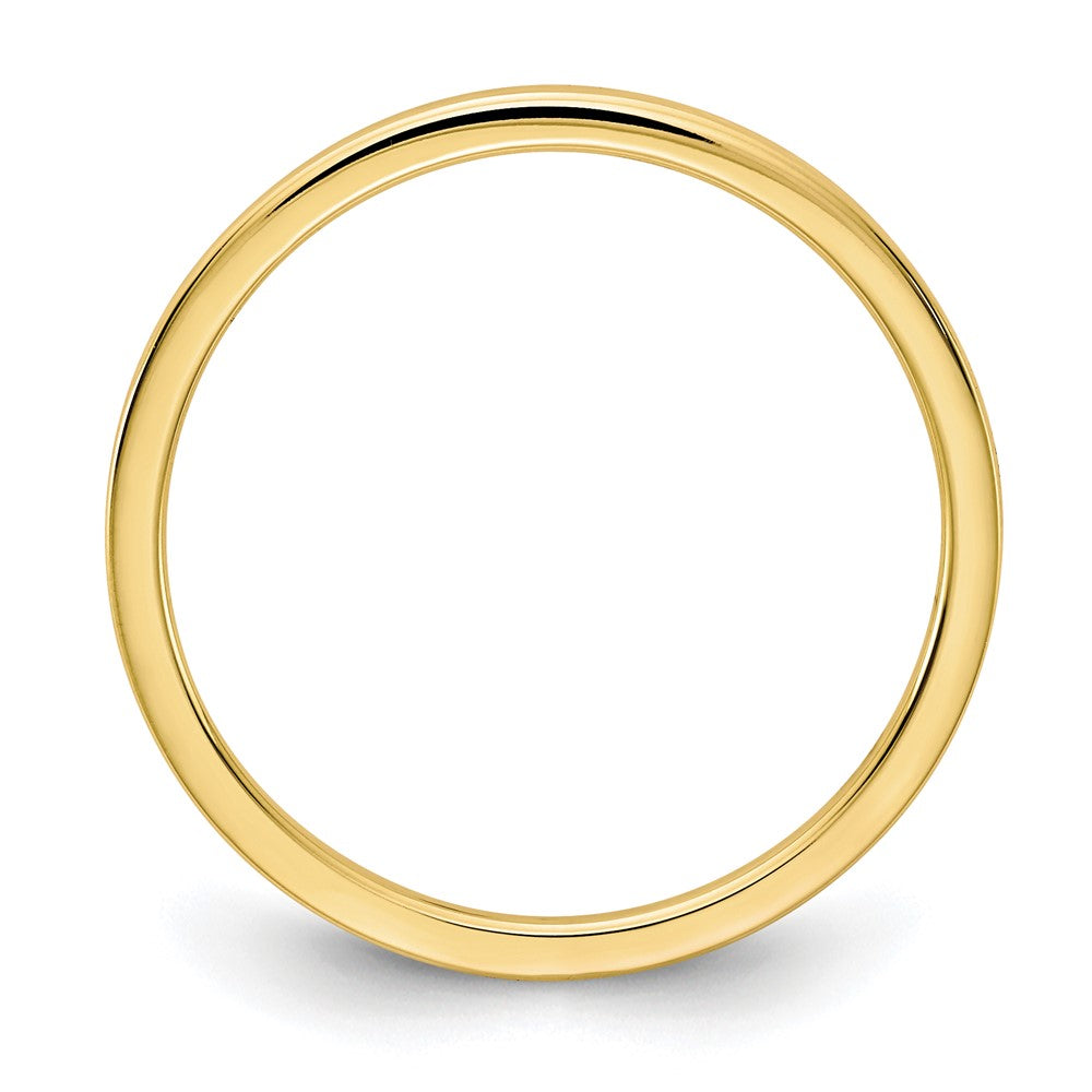 Alternate view of the 1.2mm 14k Yellow Gold Polished Flat Stackable Band by The Black Bow Jewelry Co.