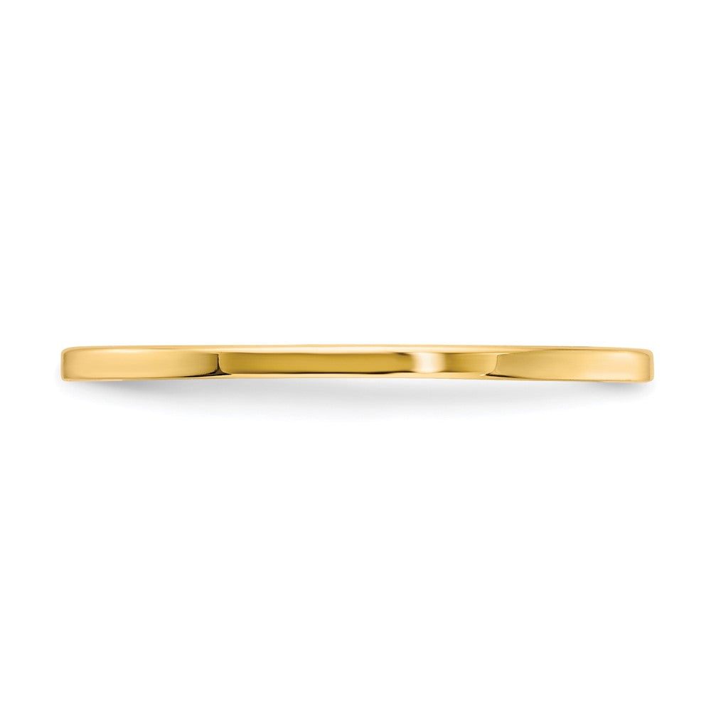 Alternate view of the 1.2mm 14k Yellow Gold Polished Flat Stackable Band by The Black Bow Jewelry Co.