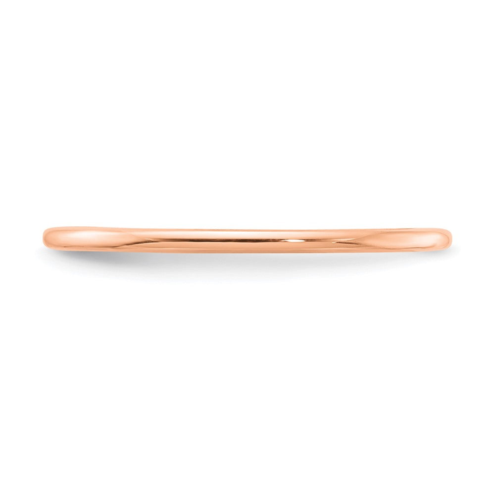 Alternate view of the 1.2mm 14k Rose Gold Polished Half Round Stackable Band, Size 4.5 by The Black Bow Jewelry Co.