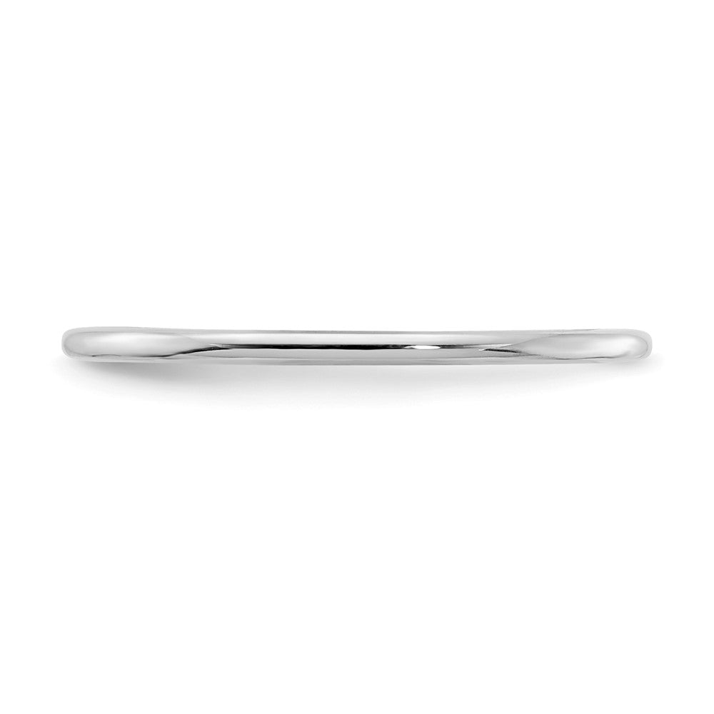 Alternate view of the 1.2mm 14k White Gold Polished Half Round Stackable Band, Size 4 by The Black Bow Jewelry Co.