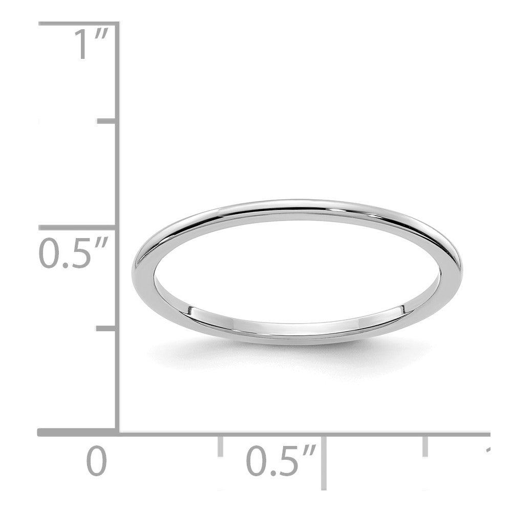 Alternate view of the 1.2mm 14k White Gold Polished Half Round Stackable Band, Size 4 by The Black Bow Jewelry Co.