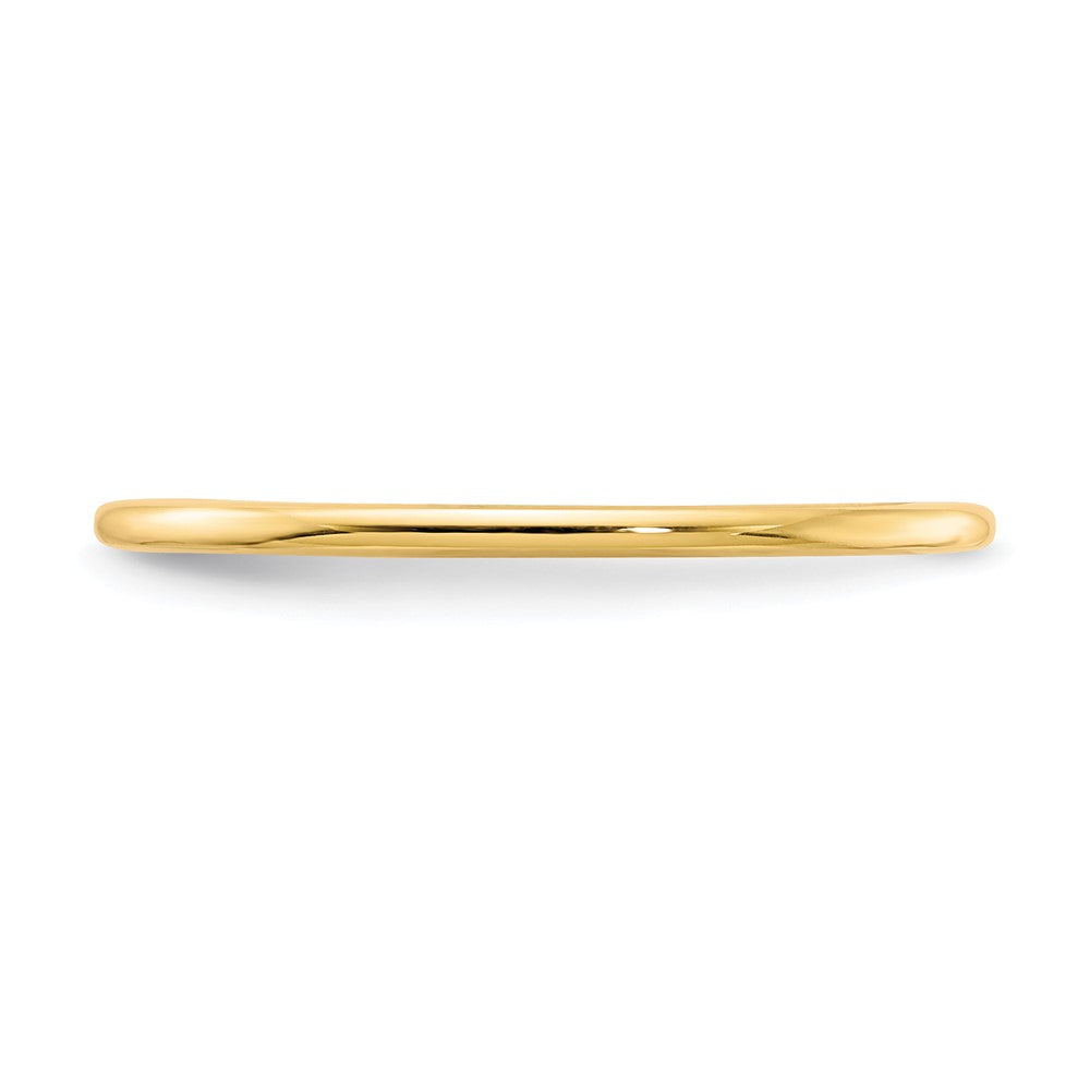 Alternate view of the 1.2mm 14k Yellow Gold Polished Half Round Stackable Band, Size 4 by The Black Bow Jewelry Co.