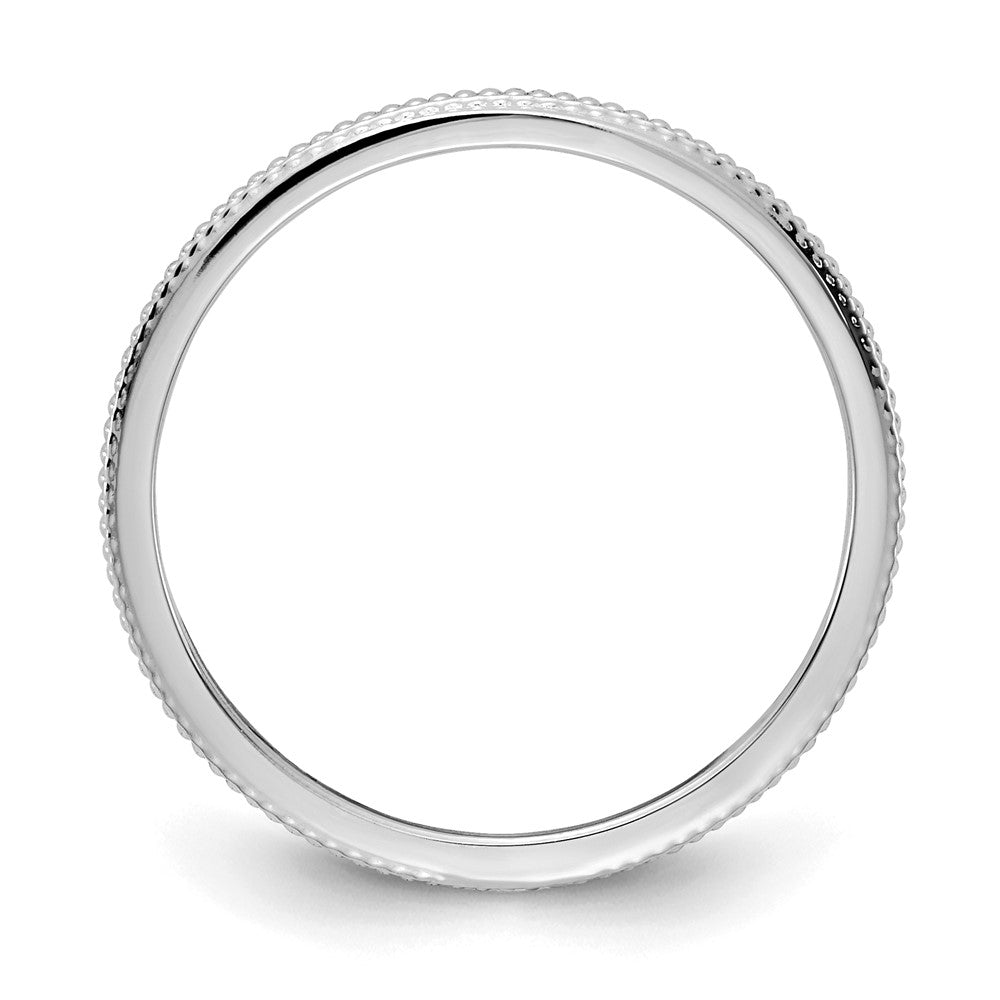 Alternate view of the 1.2mm 14k White Gold Beaded Stackable Band by The Black Bow Jewelry Co.