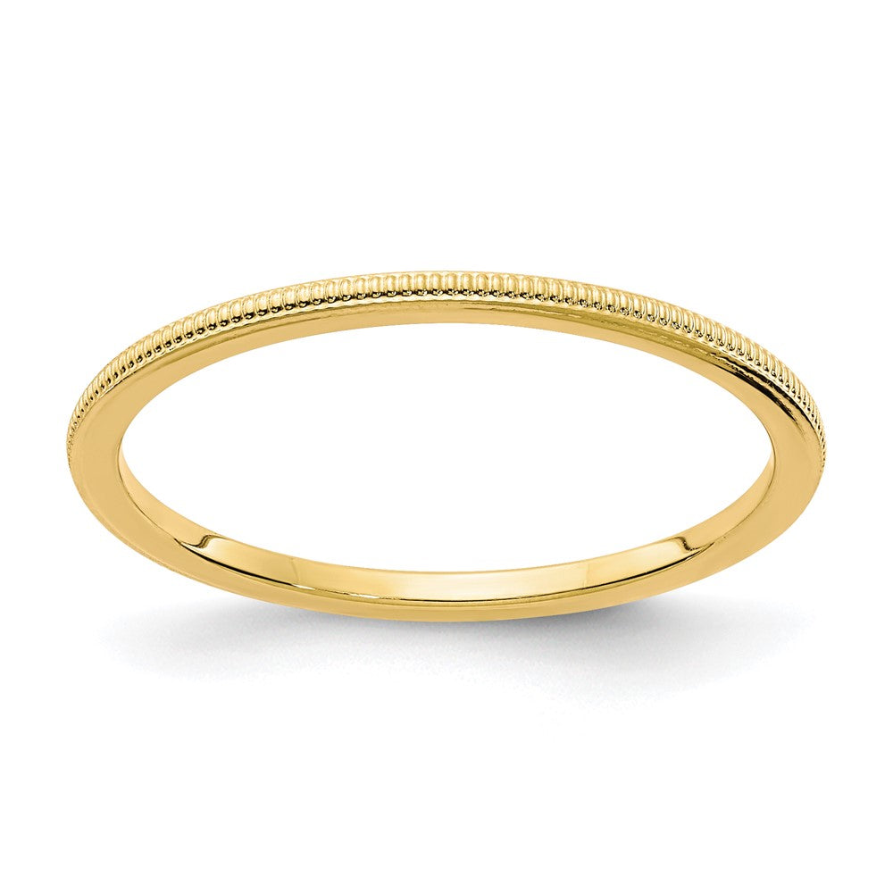 1.2mm 14k Yellow Gold Milgrain Stackable Band, Item R11355 by The Black Bow Jewelry Co.