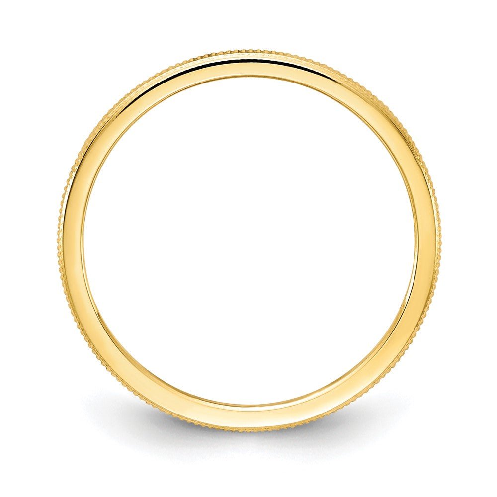 Alternate view of the 1.2mm 14k Yellow Gold Milgrain Stackable Band by The Black Bow Jewelry Co.