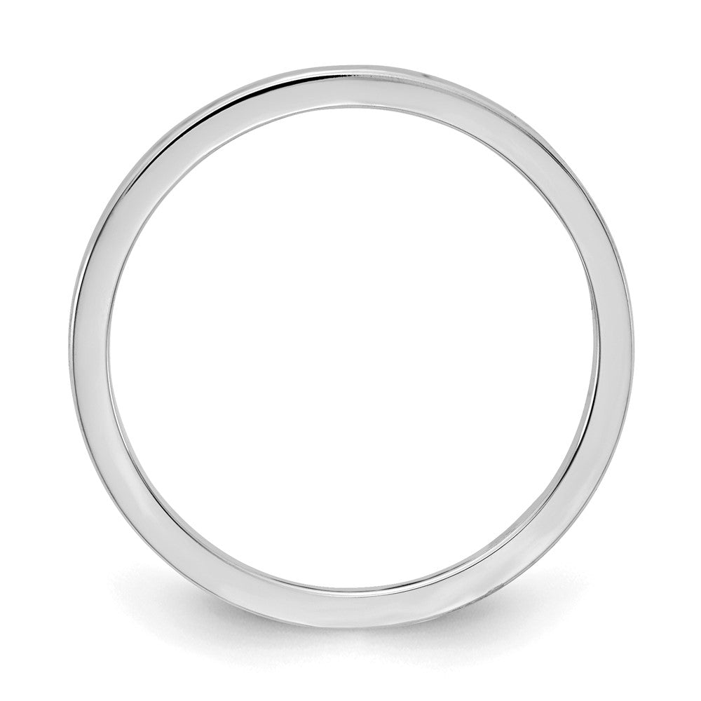 Alternate view of the 1.2mm 14k White Gold Crisscross Flat Stackable Band by The Black Bow Jewelry Co.