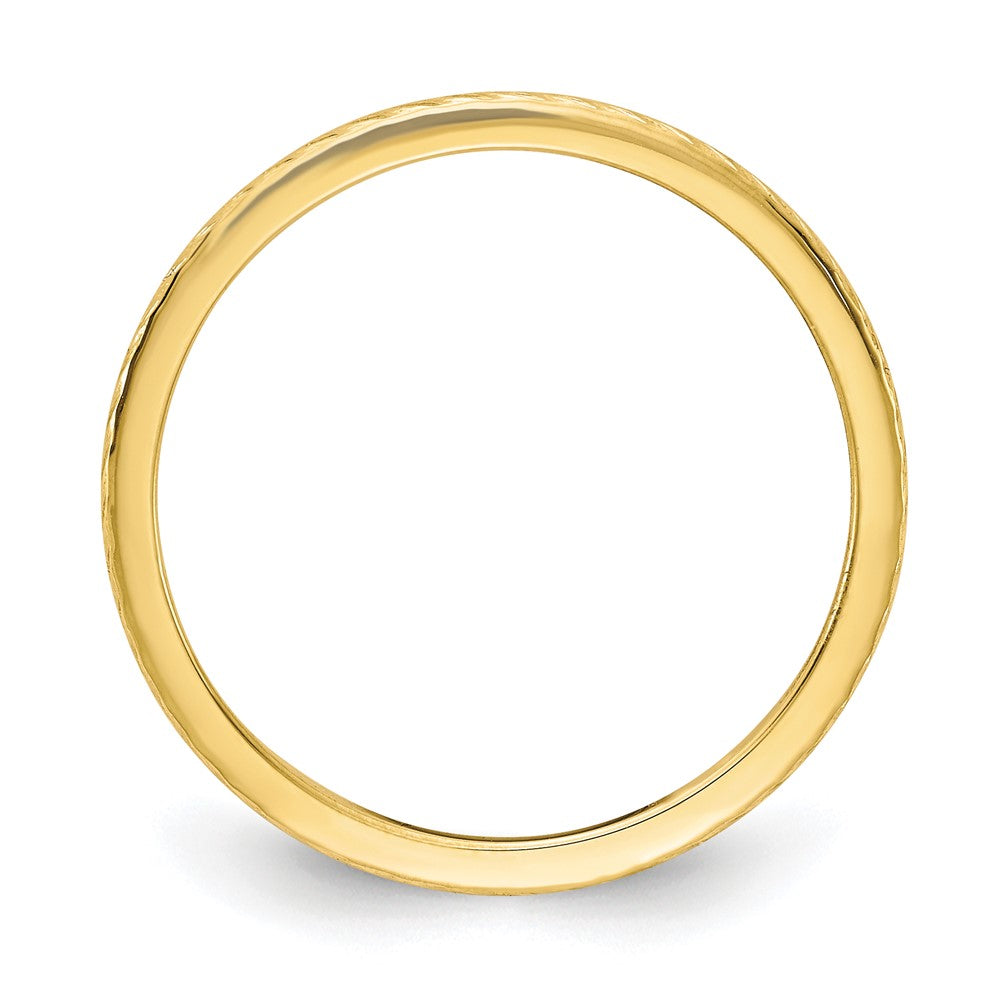 Alternate view of the 1.2mm 14k Yellow Gold Twisted Pattern Stackable Band by The Black Bow Jewelry Co.