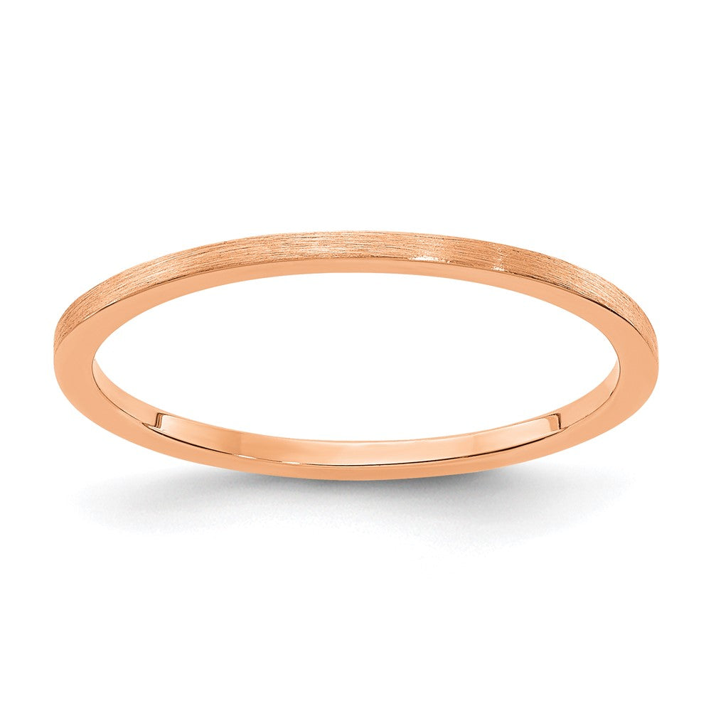 1.2mm 14k Rose Gold Flat Satin Stackable Band, Item R11365 by The Black Bow Jewelry Co.