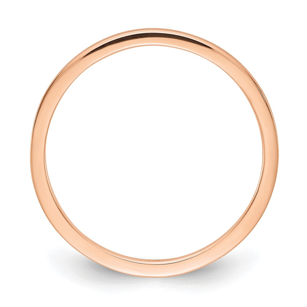Alternate view of the 1.2mm 14k Rose Gold Flat Satin Stackable Band by The Black Bow Jewelry Co.