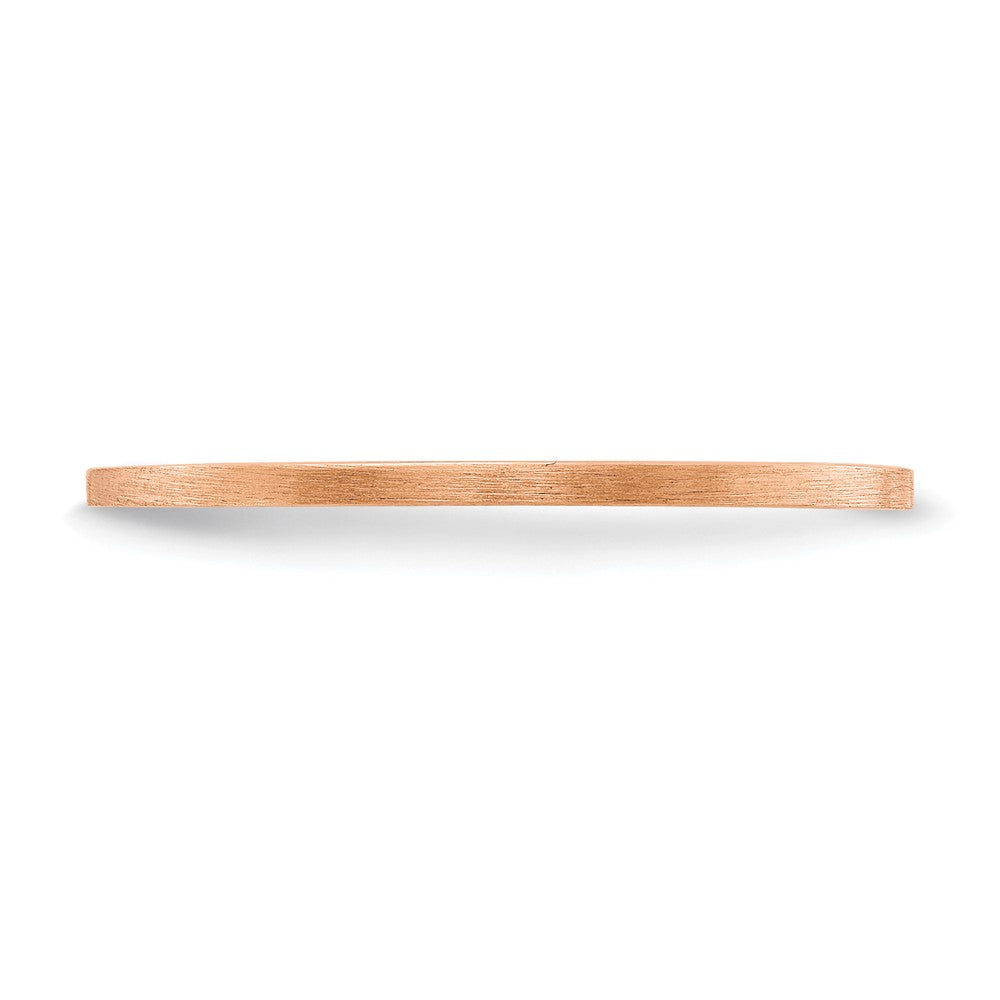 Alternate view of the 1.2mm 14k Rose Gold Flat Satin Stackable Band, Size 4.5 by The Black Bow Jewelry Co.