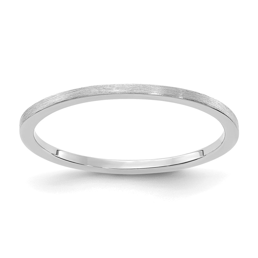 1.2mm 14k White Gold Flat Satin Stackable Band, Item R11366 by The Black Bow Jewelry Co.