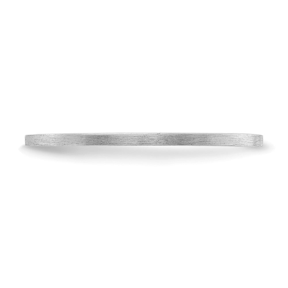 Alternate view of the 1.2mm 14k White Gold Flat Satin Stackable Band, Size 4 by The Black Bow Jewelry Co.