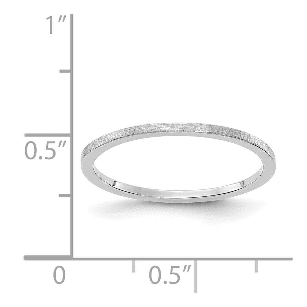 Alternate view of the 1.2mm 14k White Gold Flat Satin Stackable Band, Size 4 by The Black Bow Jewelry Co.