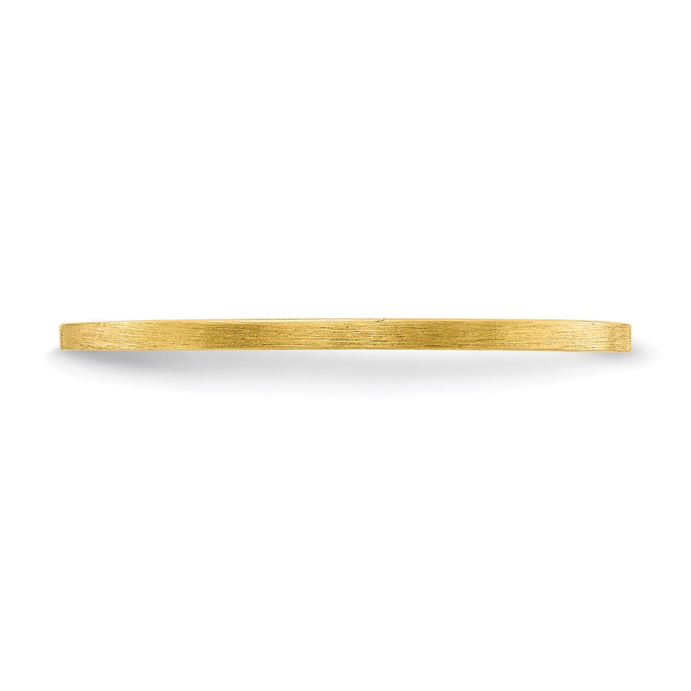 Alternate view of the 1.2mm 14k Yellow Gold Flat Satin Stackable Band, Size 4 by The Black Bow Jewelry Co.
