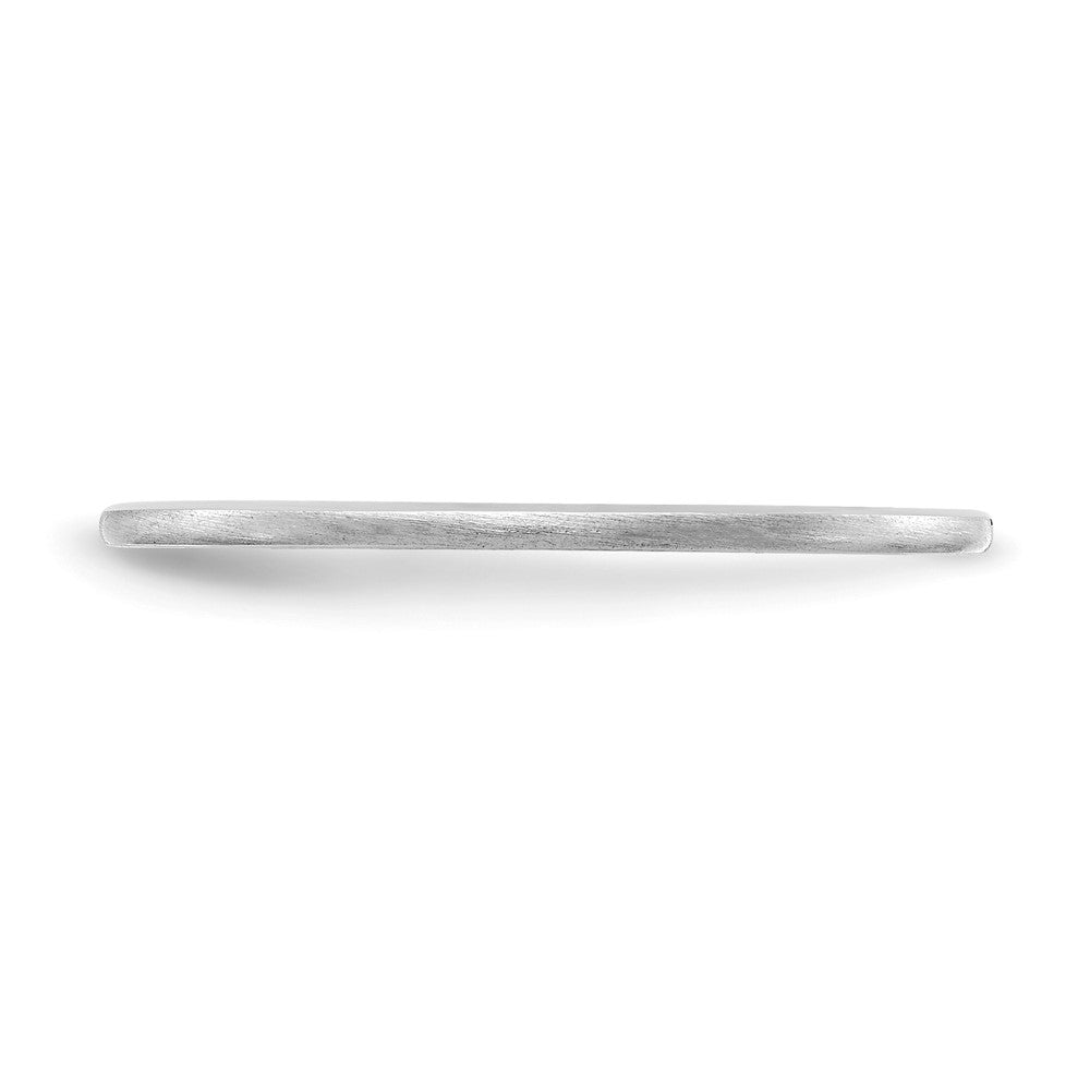 Alternate view of the 1.2mm 14k White Gold Half Round Satin Stackable Band by The Black Bow Jewelry Co.