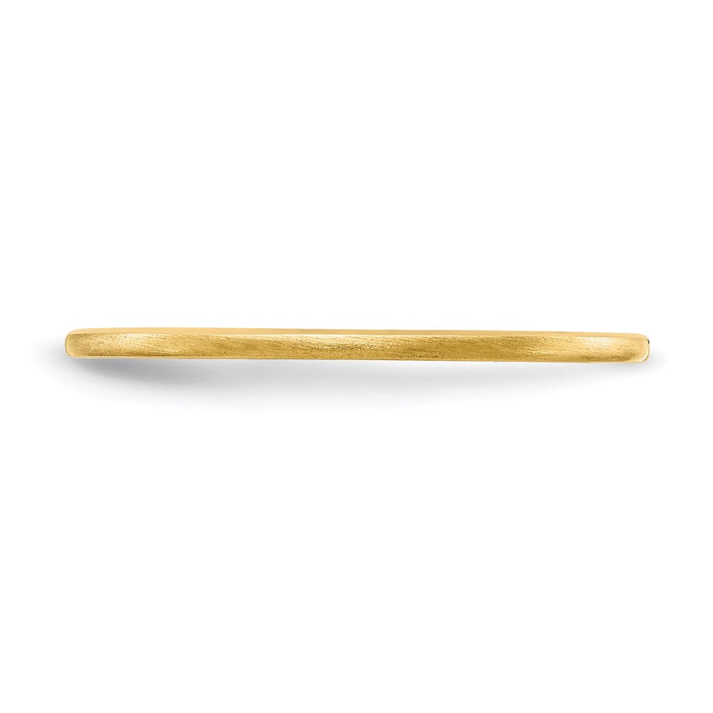 Alternate view of the 1.2mm 14k Yellow Gold Half Round Satin Stackable Band by The Black Bow Jewelry Co.