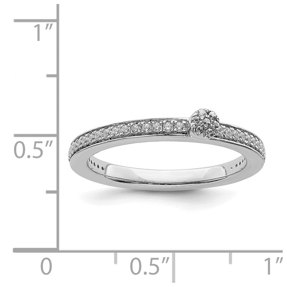 Alternate view of the 14k White Gold, White Topaz & 1/8 Ctw Diamond Stackable Ring by The Black Bow Jewelry Co.