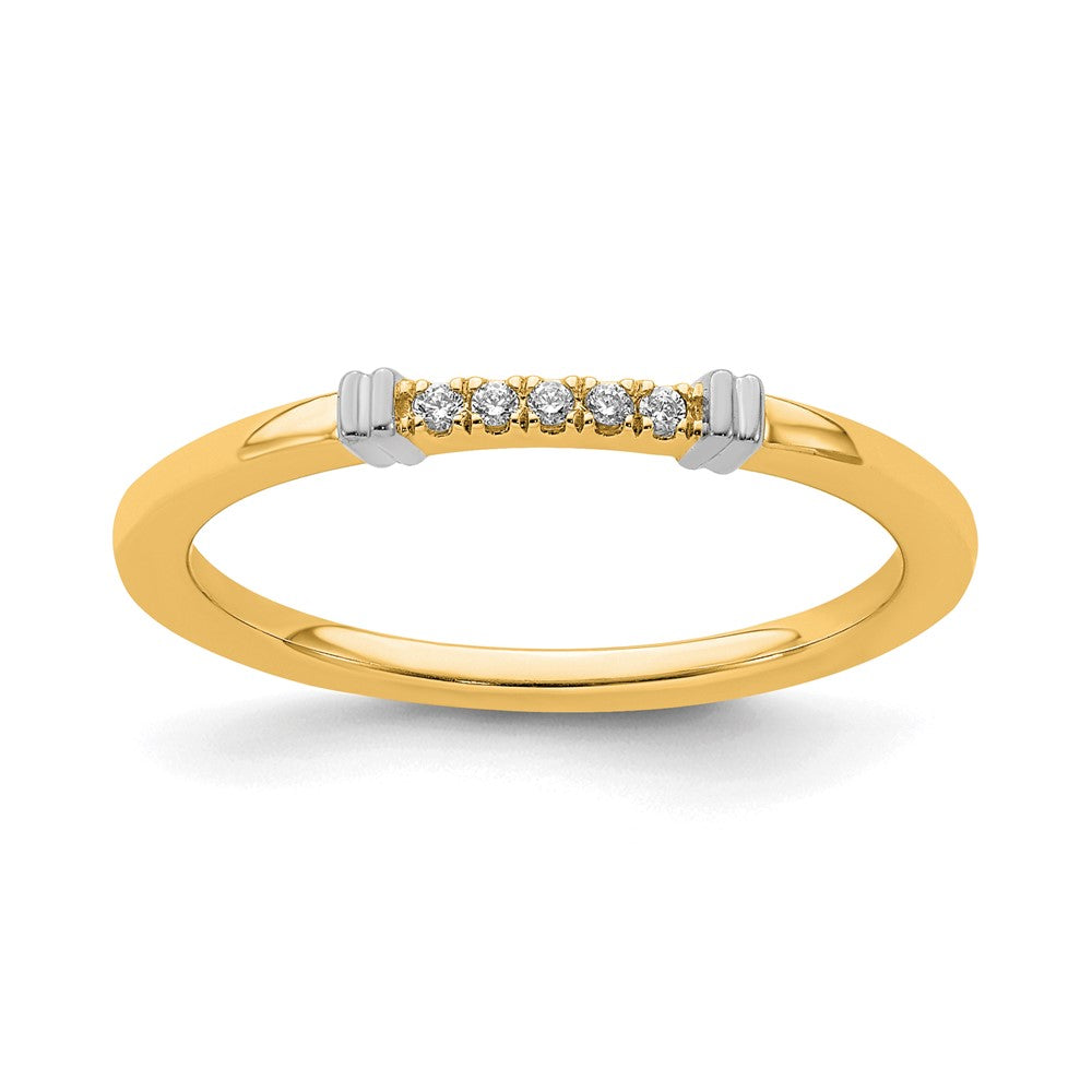 1.5mm 14k Yellow & White Gold .04 Ctw Diamond Stackable Band, Item R11399 by The Black Bow Jewelry Co.