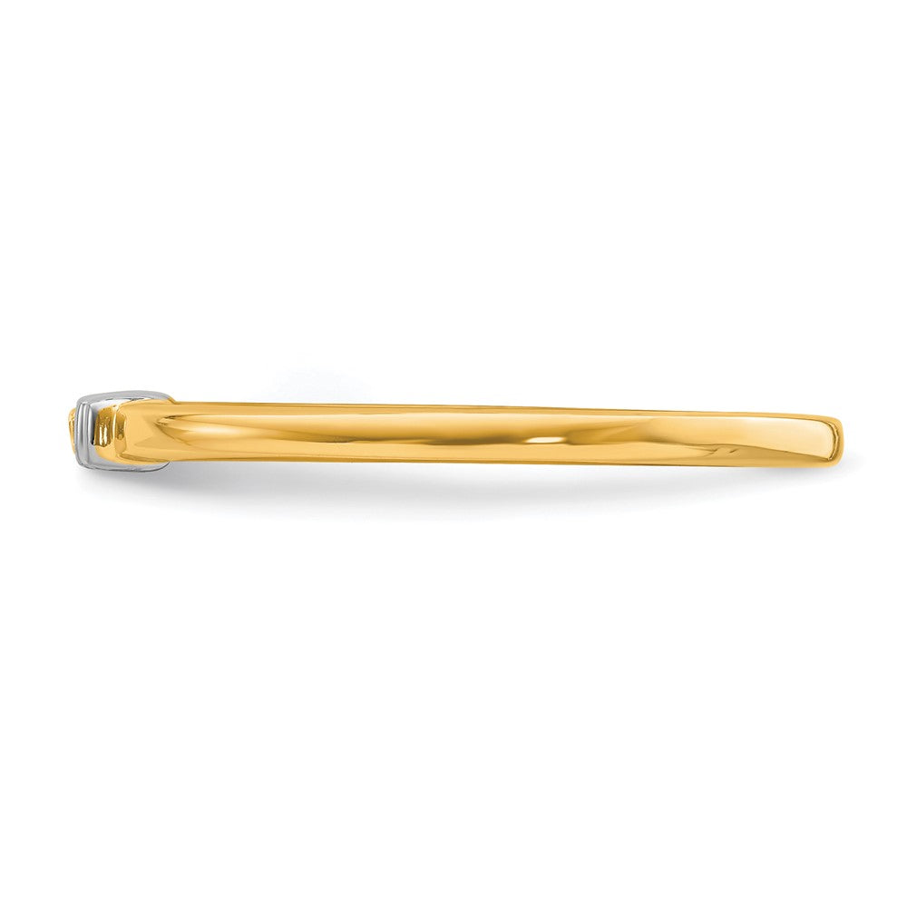 Alternate view of the 1.5mm 14k Yellow & White Gold .04 Ctw Diamond Stackable Band, Size 5 by The Black Bow Jewelry Co.